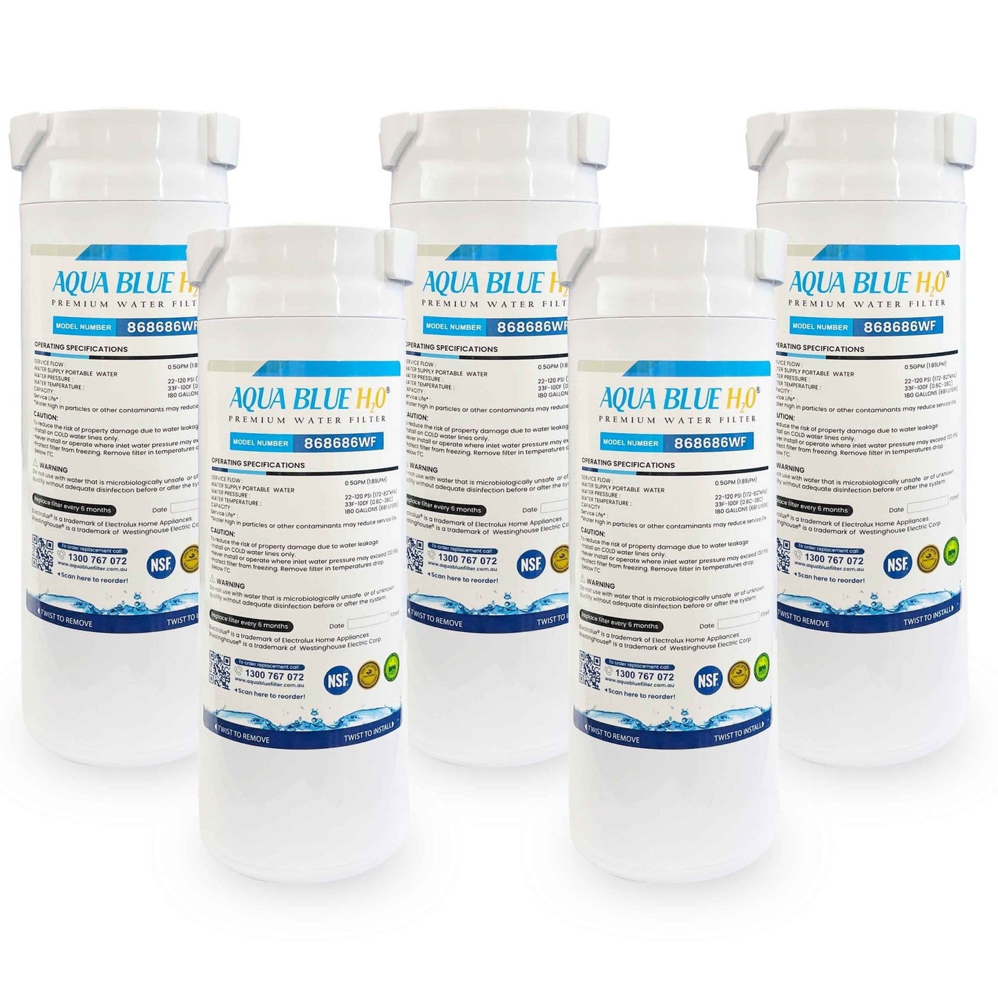 Haier Fridge Filter 868686 replacement by Premium Aqua Blue H20 - WATER FILTER DISTRIBUTORS
