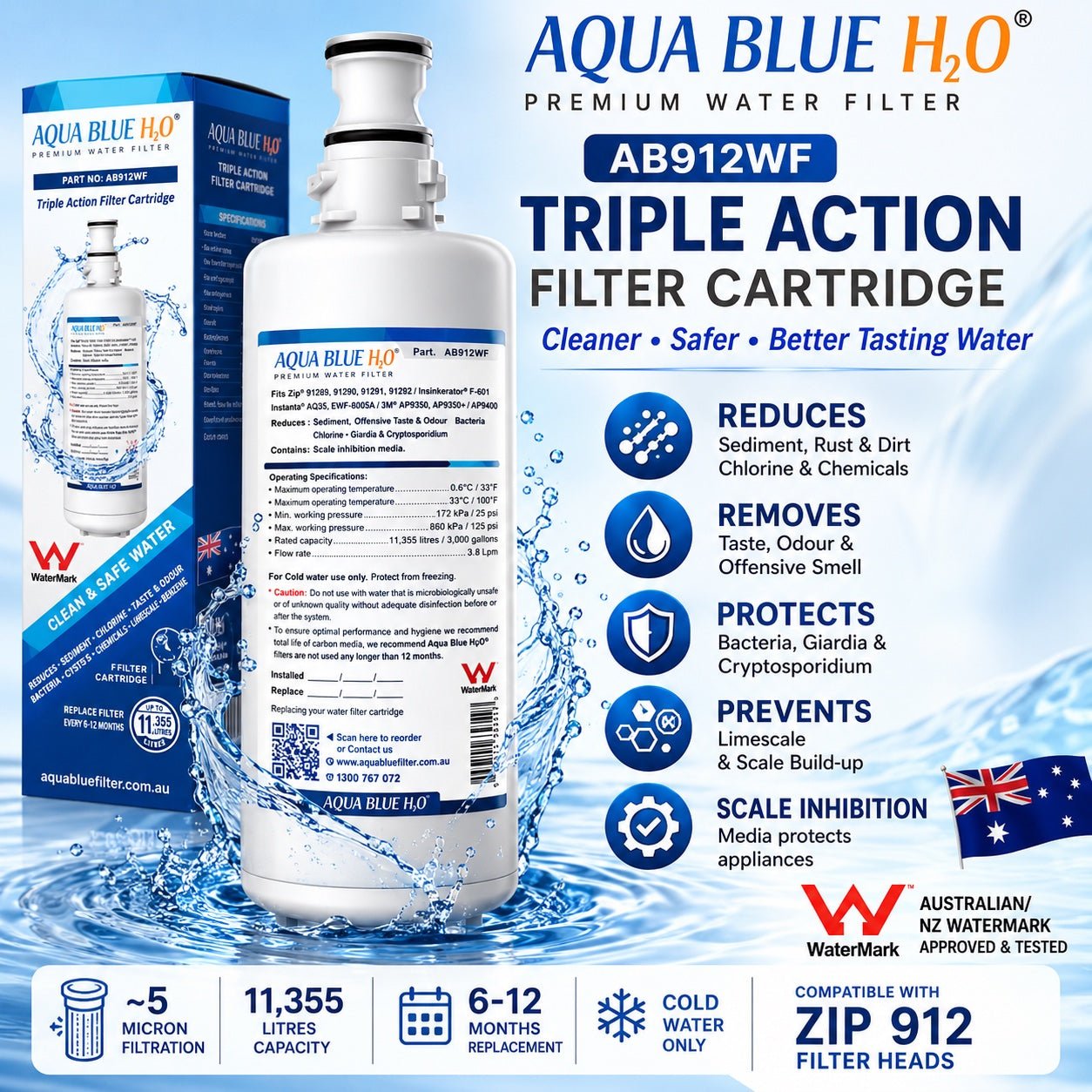 HC351S-1UM Compact 1 Micron Water Filter Cartridge – Dirt, Taste, Cyst & Scale Reduction - WATER FILTER DISTRIBUTORS