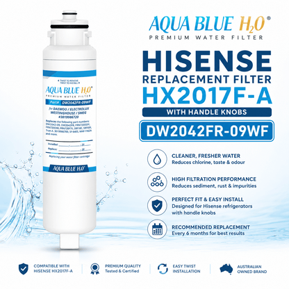 HISENSE Fridge Filter for HR6FDFF701SW AQUA CRYSTAL by Aqua Blue H20 - WATER FILTER DISTRIBUTORS