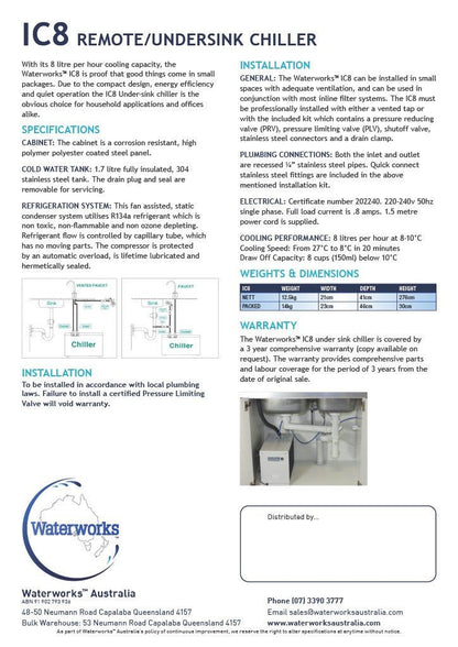 IC8 REMOTE/UNDERSINK CHILLER REMOTE/UNDERSINK CHILLER - WATER FILTER DISTRIBUTORS