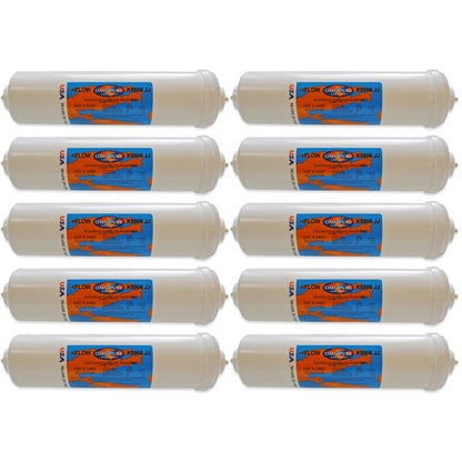 IPW Industries Inc - Omnipure - (K5505 - JJ) - 10" x 2.5" Sediment Inline Filter - 5 Micron 1/4" OD Quick Connect - WATER FILTER DISTRIBUTORS