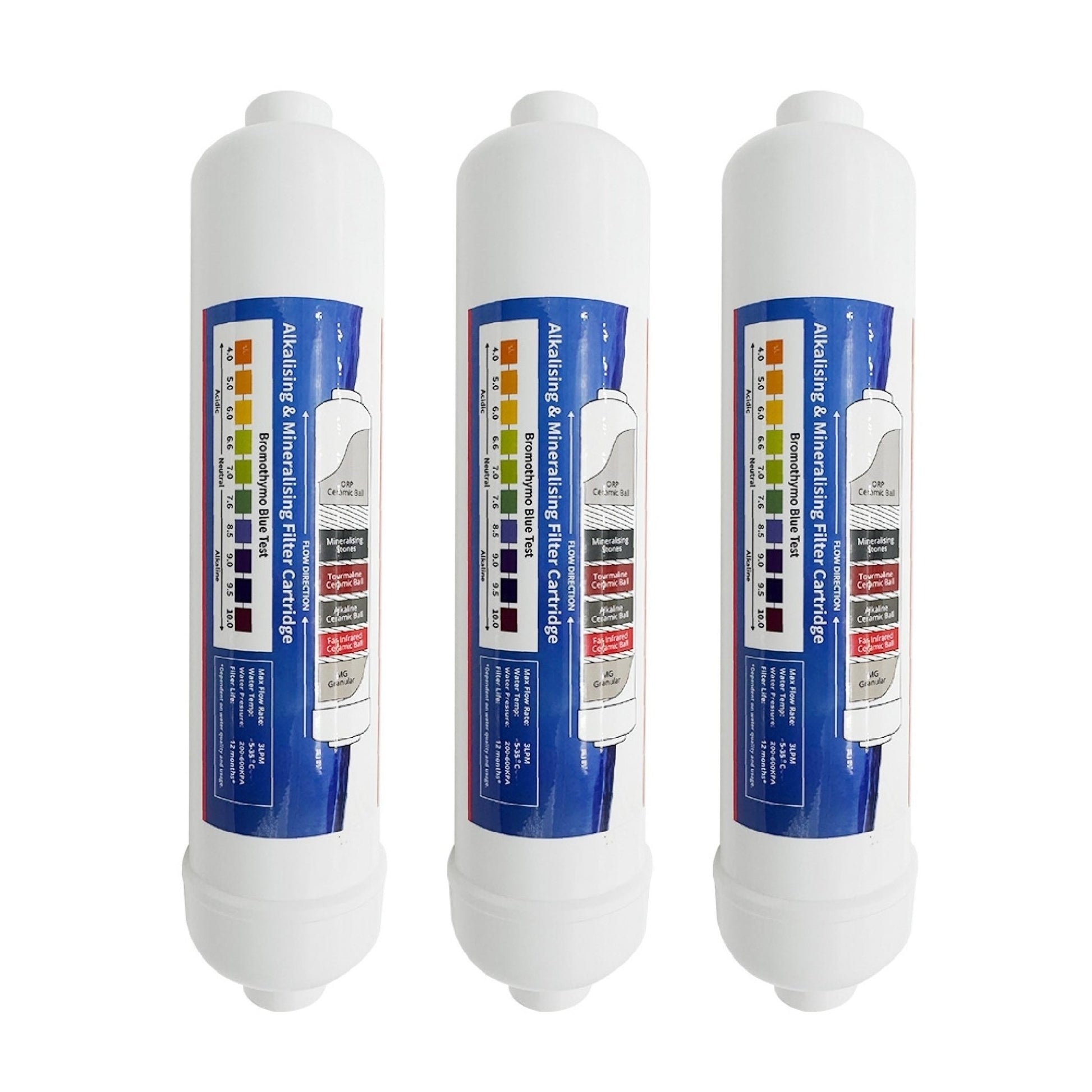 K Series Alkaline Water Filter Replacement Cartridge 10" 1/4" push fit connection - WATER FILTER DISTRIBUTORS