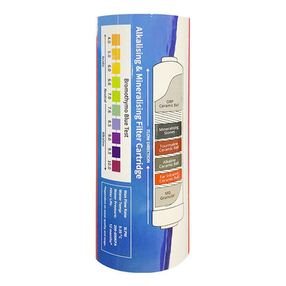 K Series Alkaline Water Filter Replacement Cartridge 10" 1/4" push fit connection - WATER FILTER DISTRIBUTORS