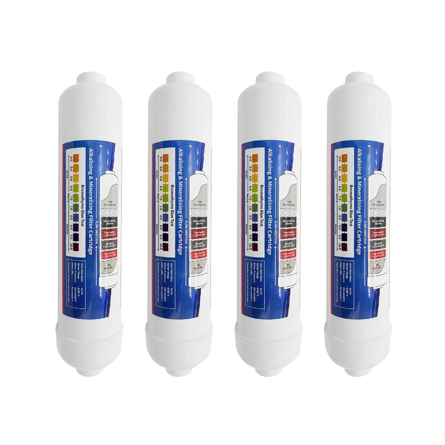 K Series Alkaline Water Filter Replacement Cartridge 10" 1/4" push fit connection - WATER FILTER DISTRIBUTORS