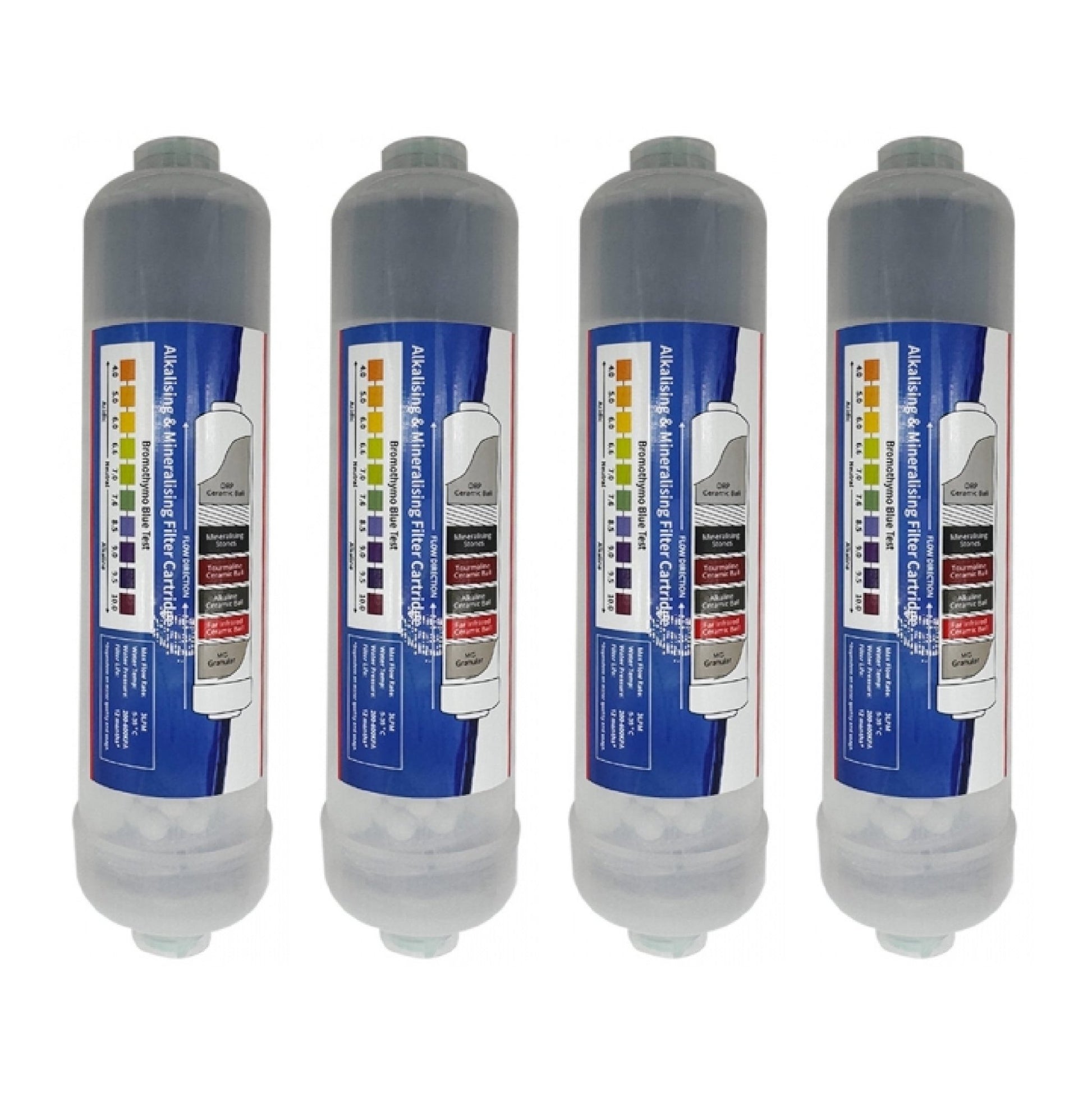 K Series Transparent Alkaline Water Filter Replacement Cartridge 10" 1/4" push fit connection - WATER FILTER DISTRIBUTORS