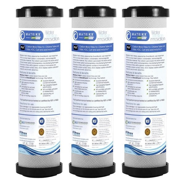KX Matrikx Pb1 0.5 MIC 10 inch 06 - 250 - 125 - 975 KX MATRIKX Pb1, 10" Length (9.75" Actual) - WATER FILTER DISTRIBUTORS