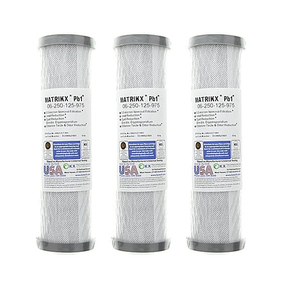 KX Matrikx Pb1 0.5 MIC 10 inch 06 - 250 - 125 - 975 KX MATRIKX Pb1, 10" Length (9.75" Actual) - WATER FILTER DISTRIBUTORS