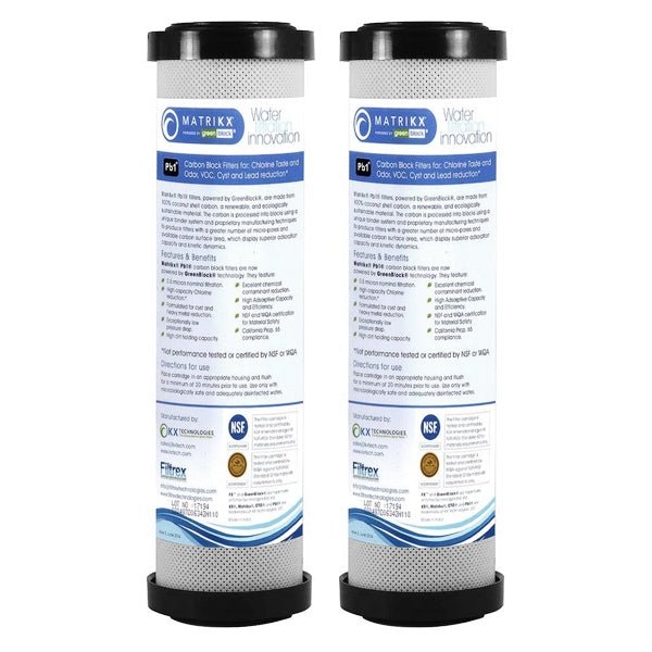 KX Matrikx Pb1 0.5 MIC 10 inch 06 - 250 - 125 - 975 KX MATRIKX Pb1, 10" Length (9.75" Actual) - WATER FILTER DISTRIBUTORS