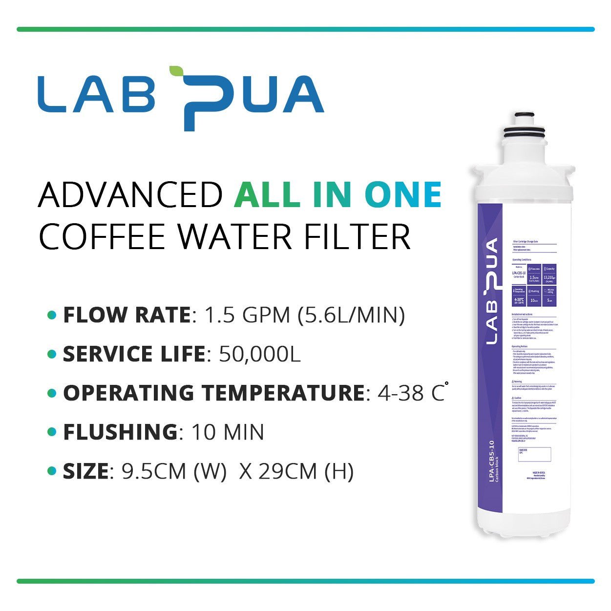 Lab Pua LPA - CB5 - 10 (5um carbon block, 10″L) - WATER FILTER DISTRIBUTORS
