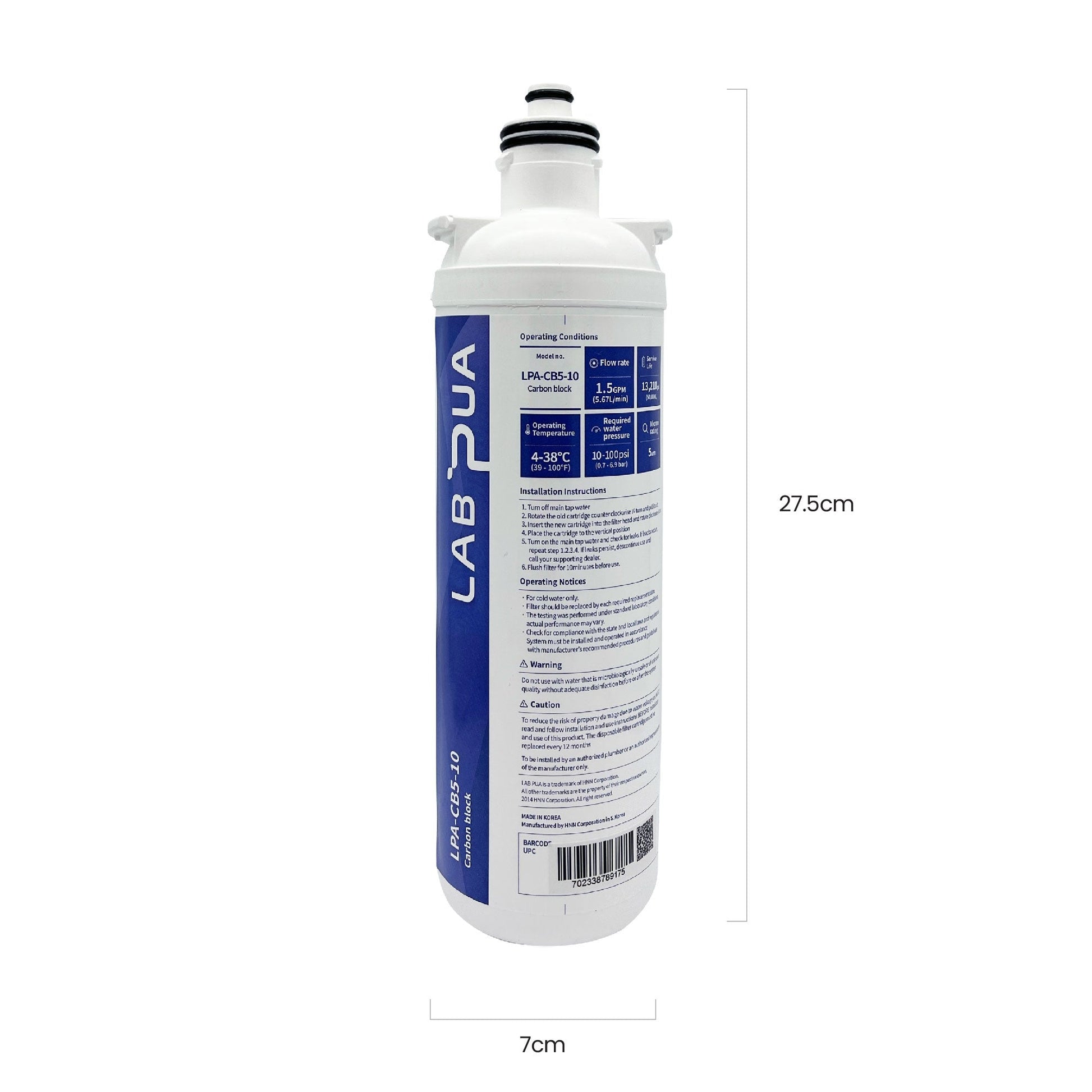 Lab Pua LPA - CB5 - 10 (5um carbon block, 10″L) - WATER FILTER DISTRIBUTORS