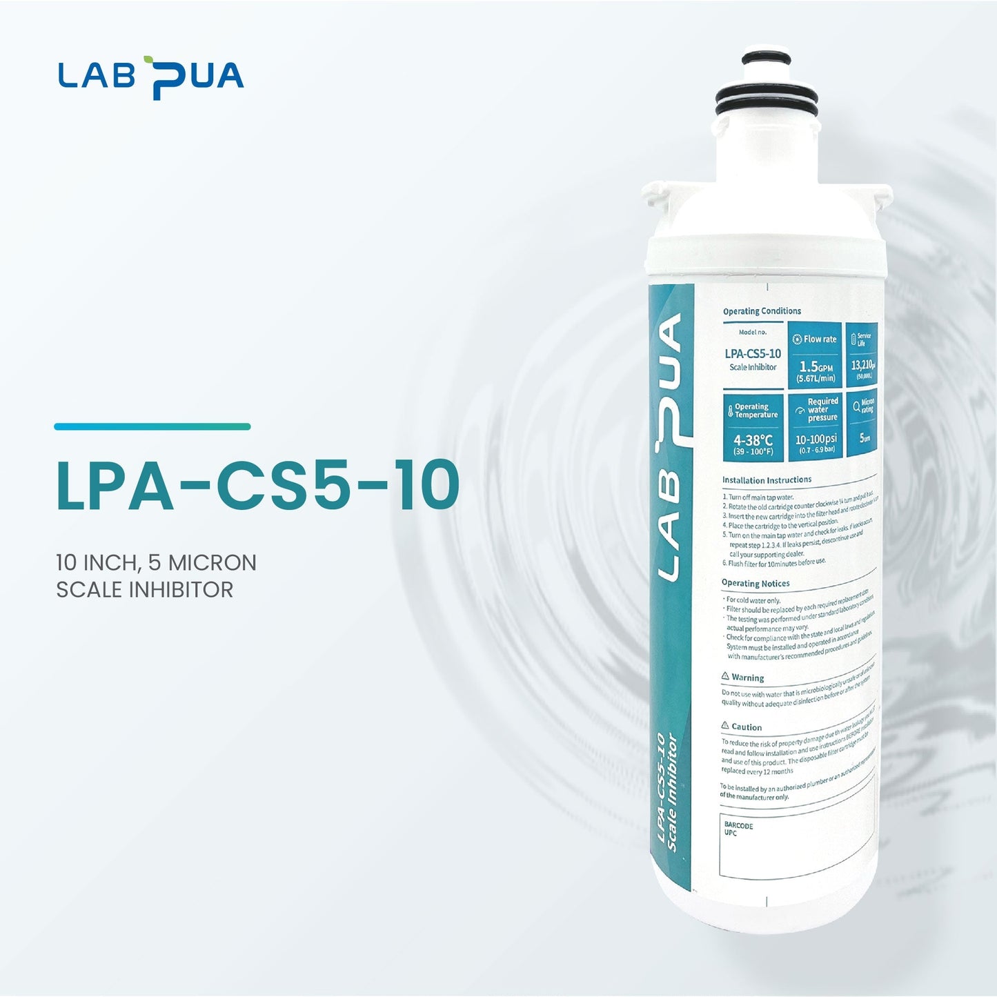 Lab Pua LPA - CS5 - 10 (5um carbon block & Scale inhibitor, 10″L) - WATER FILTER DISTRIBUTORS