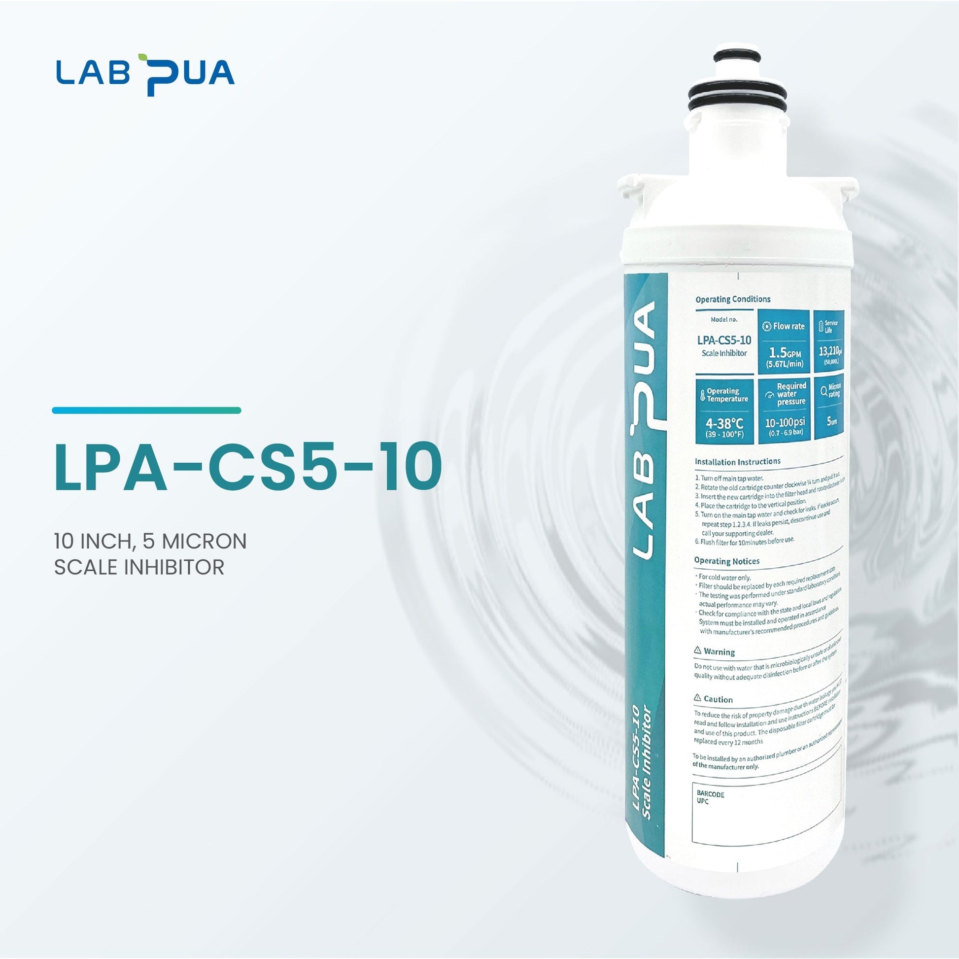 Lab Pua LPA - CS5 - 10 (5um carbon block & Scale inhibitor, 10″L) - WATER FILTER DISTRIBUTORS