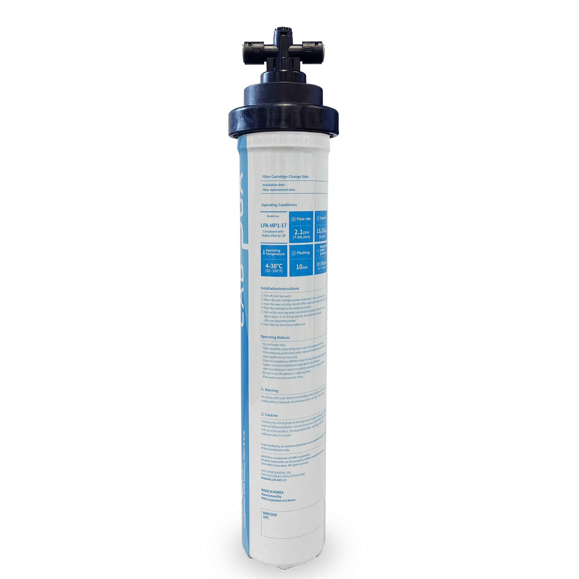 Lab Pua LPA - MP1 - 17 0.1 Micron Quick Twist Filter residential 1/4" connection Upgrade Kit - WATER FILTER DISTRIBUTORS
