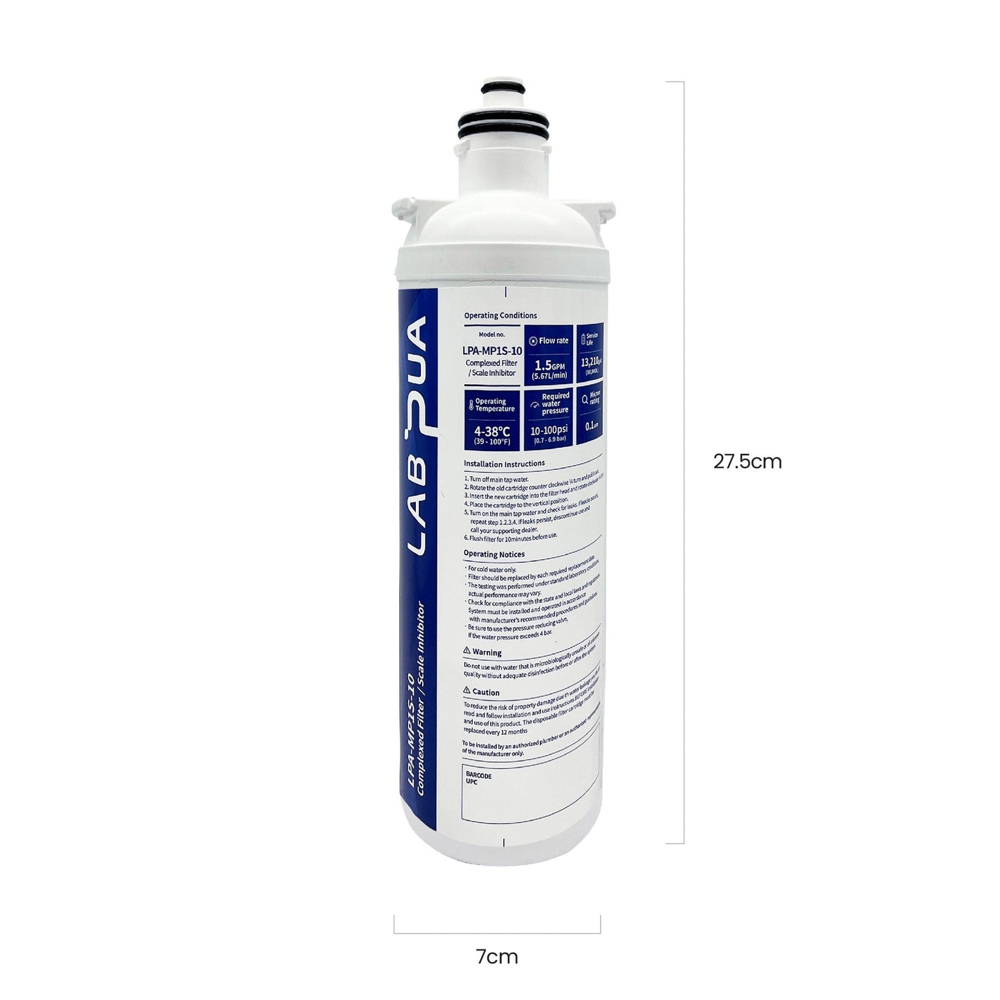 Lab Pua LPA - MP1S - 10 (0.1um composite, UF membrane & Scale inhibitor, 10″L) - WATER FILTER DISTRIBUTORS