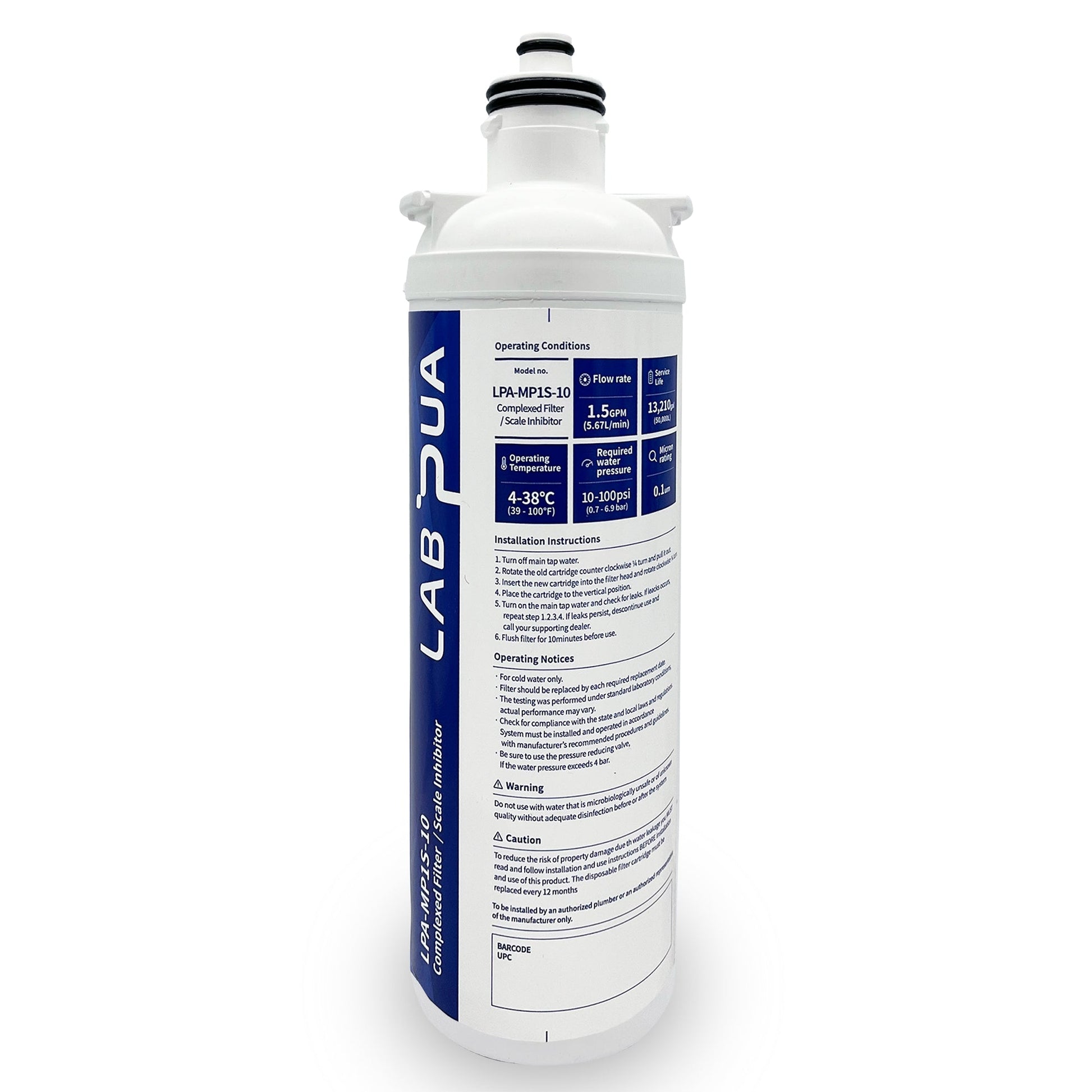 Lab Pua LPA - MP1S - 10 (0.1um composite, UF membrane & Scale inhibitor, 10″L) - WATER FILTER DISTRIBUTORS