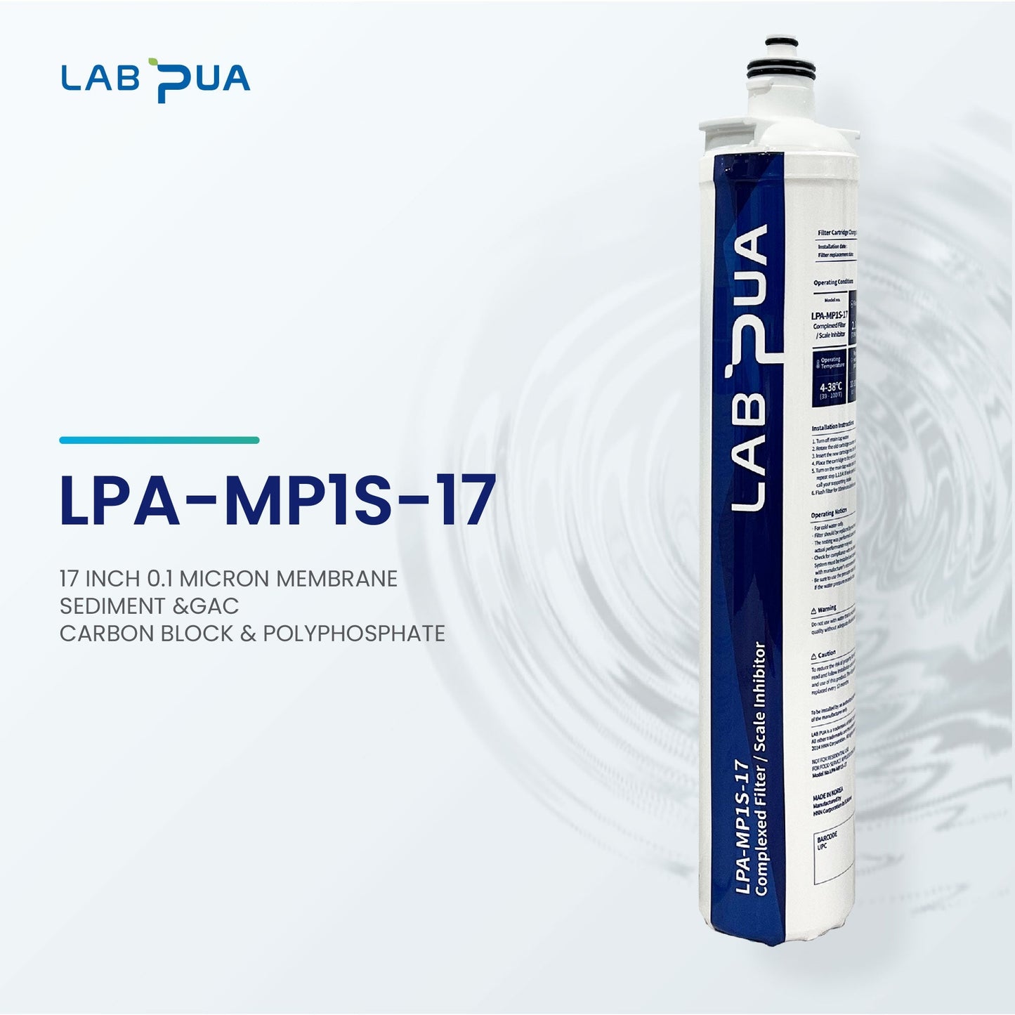 LAB PUA LPA - MP1S - 17 (0.1um composite, UF membrane & Scale inhibitor, 17″L) - WATER FILTER DISTRIBUTORS