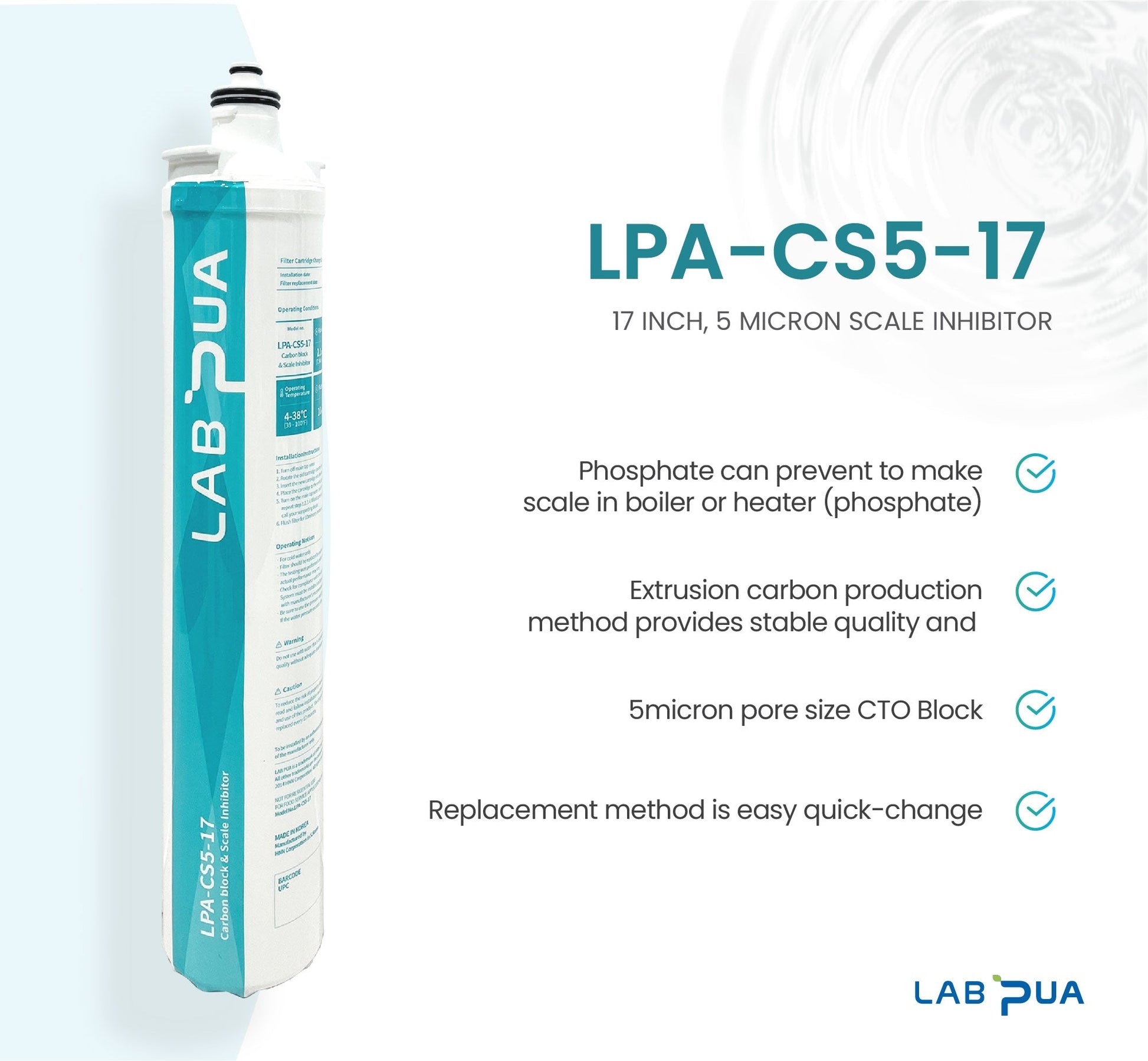 Lab Pua Residential Water Filter header+1/4"Hose Kit 17 Inch Series - WATER FILTER DISTRIBUTORS