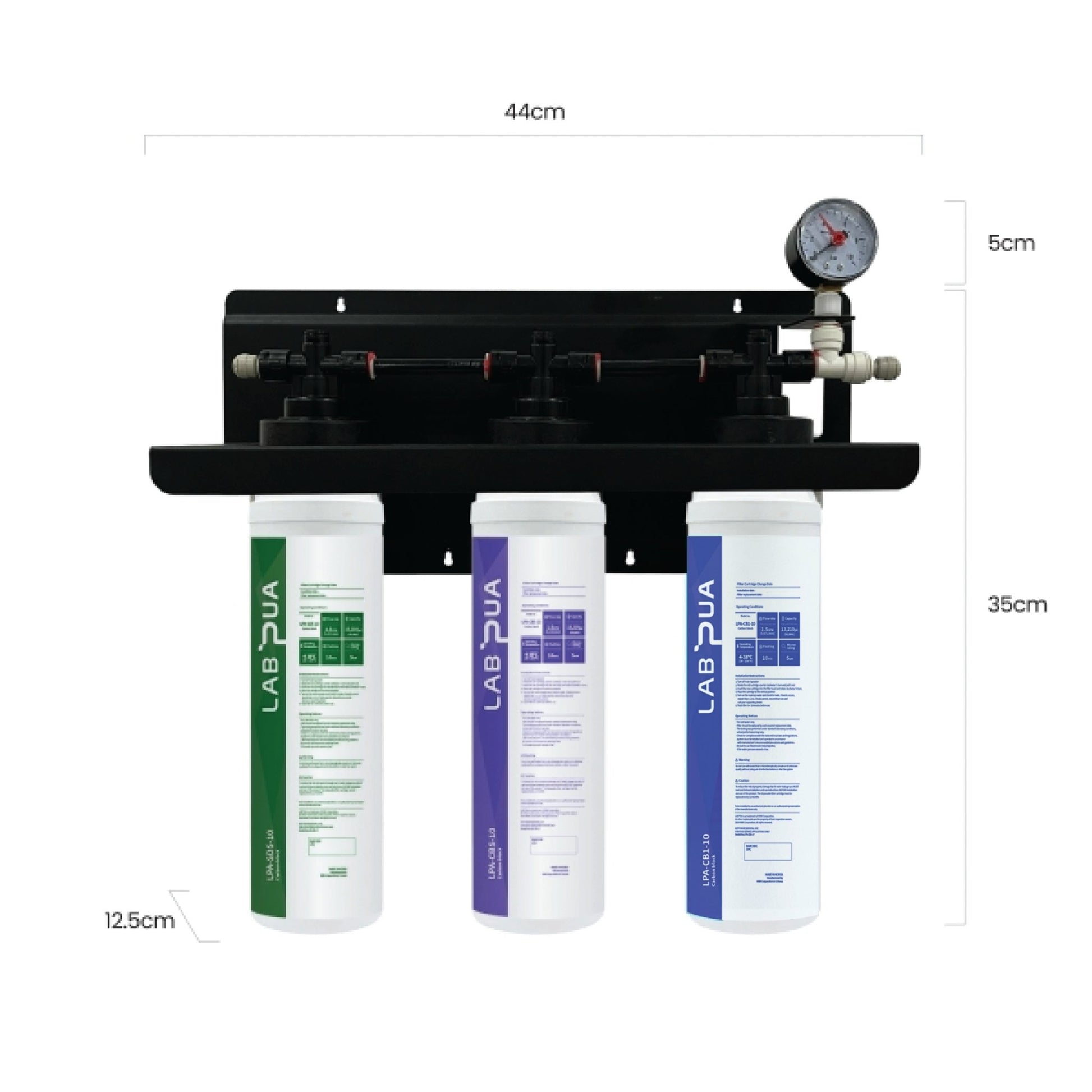 Lab Pua Triple Header Series Sediment With Full Carbon Block - WATER FILTER DISTRIBUTORS