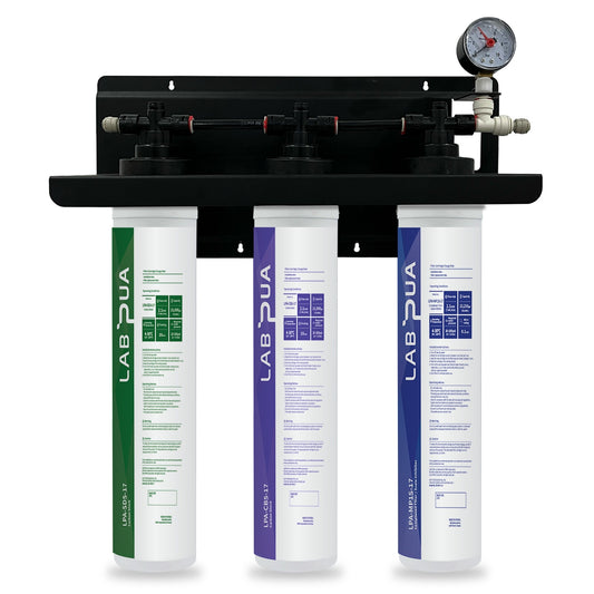 Lab Pua Triple Header Series Sediment With Full Carbon Block with Membrane/ Sediment&Gac/ Carbon Block & Polyphosphate - WATER FILTER DISTRIBUTORS