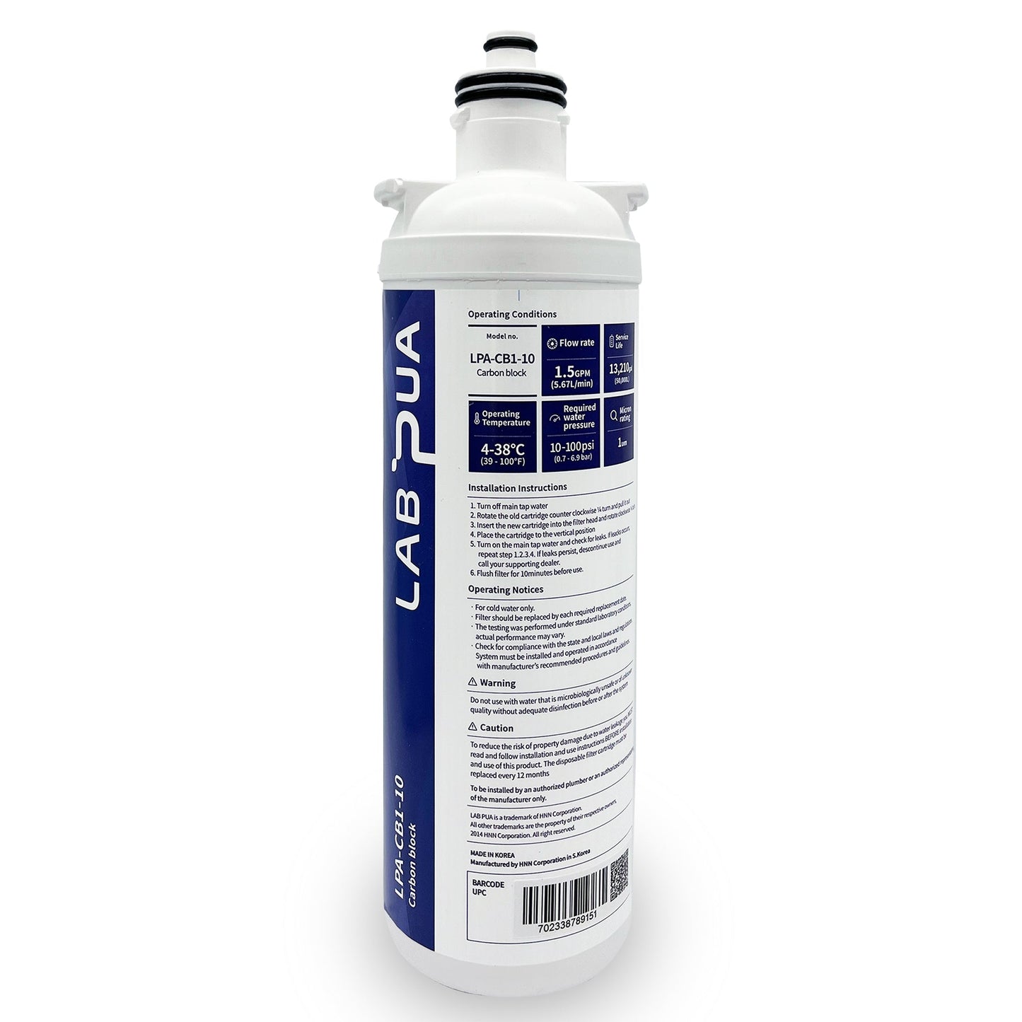 Lab Pua Twin Header Series Sediment with 1Micron Full Carbon Block with Sediment - WATER FILTER DISTRIBUTORS