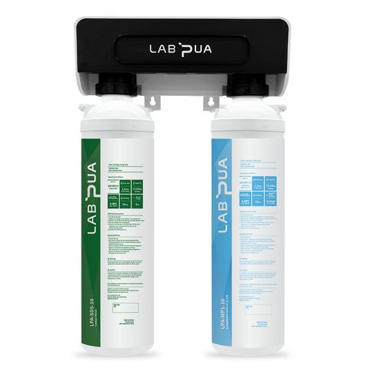 Lab Pua Twin Header Series Sediment with Full Carbon Block with Membrane/ Sediment&Gac/ Carbon Block - WATER FILTER DISTRIBUTORS