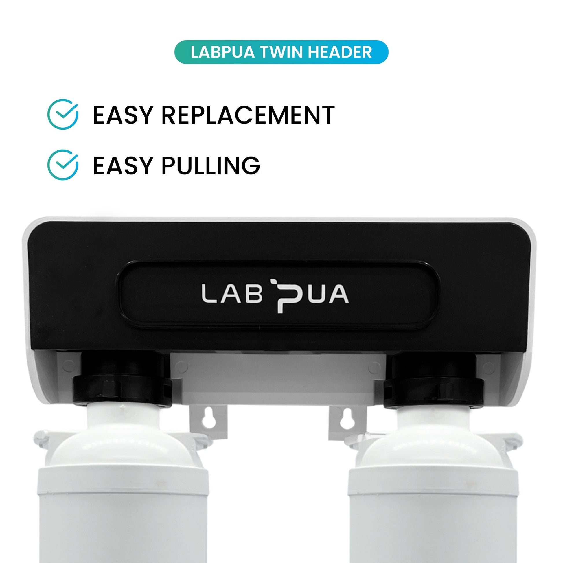 Lab Pua Twin Header Series Sediment with Full Carbon Block with Membrane/ Sediment&Gac/ Carbon Block & Polyphosphate - WATER FILTER DISTRIBUTORS