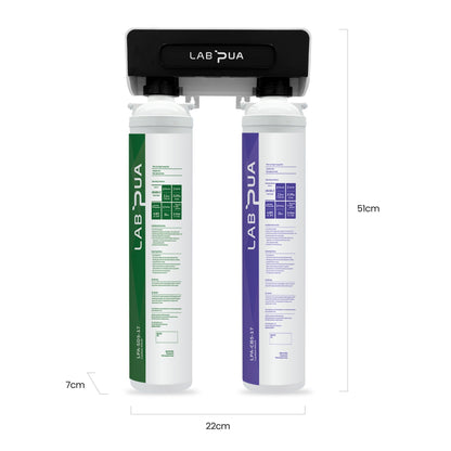 Lab Pua Twin Header series Sediment with Pure Carbon Block - WATER FILTER DISTRIBUTORS