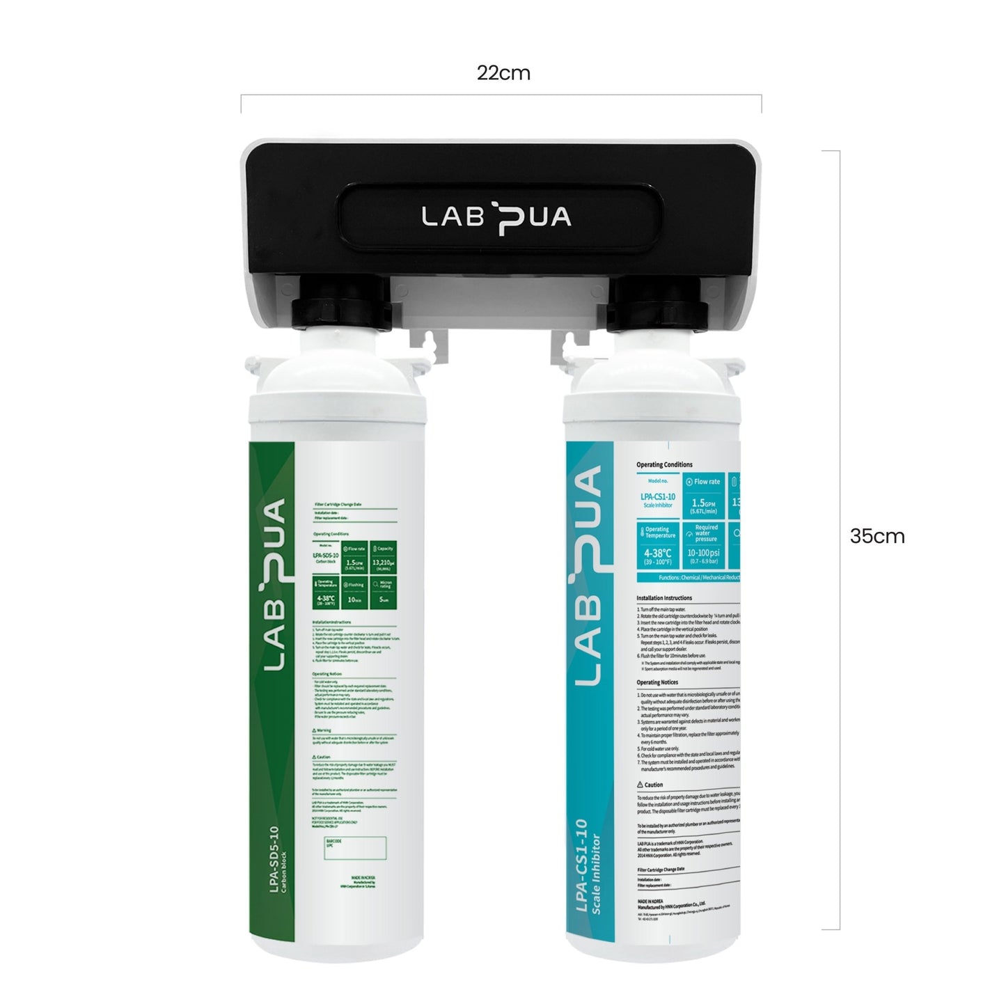Lab Pua Twin Header Series Sediment With Scale Inhibitor - WATER FILTER DISTRIBUTORS