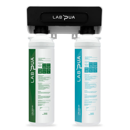 Lab Pua Twin Header Series Sediment with Scale Inhibitor - WATER FILTER DISTRIBUTORS