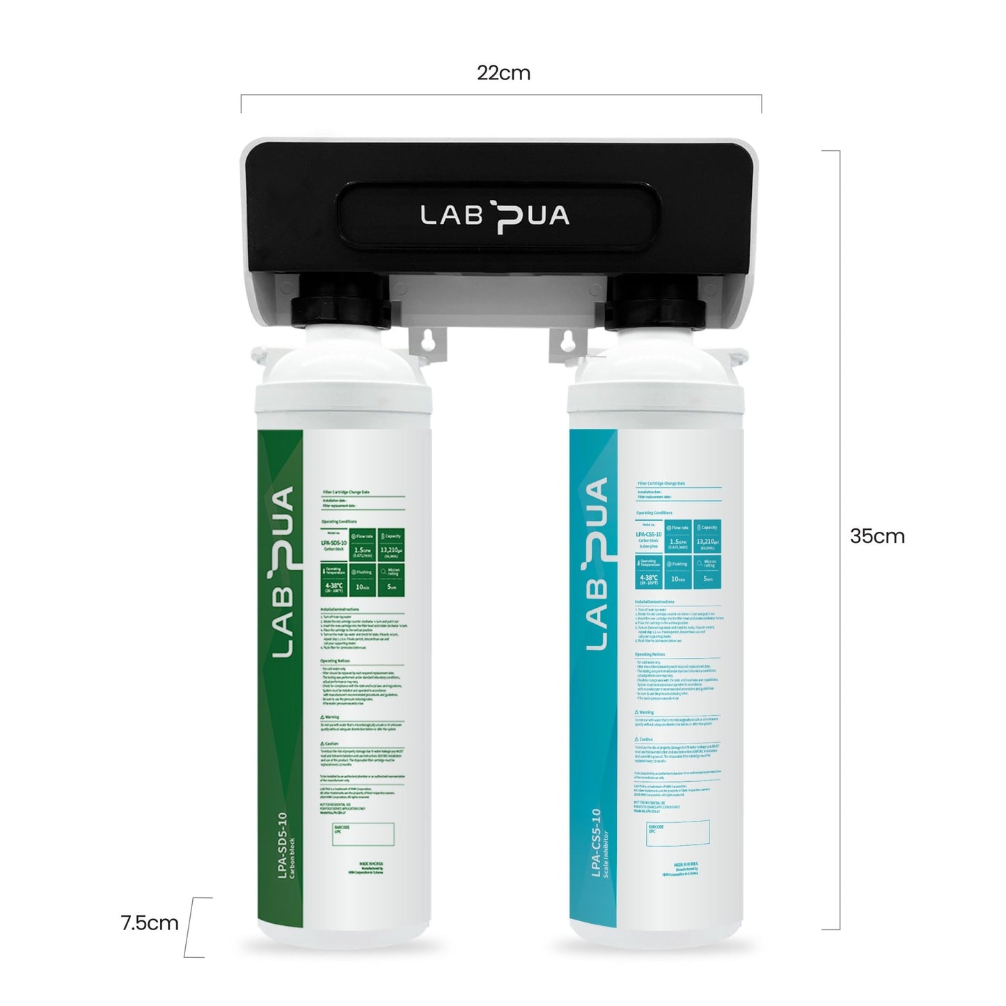 Lab Pua Twin Header Series Sediment with Scale Inhibitor - WATER FILTER DISTRIBUTORS