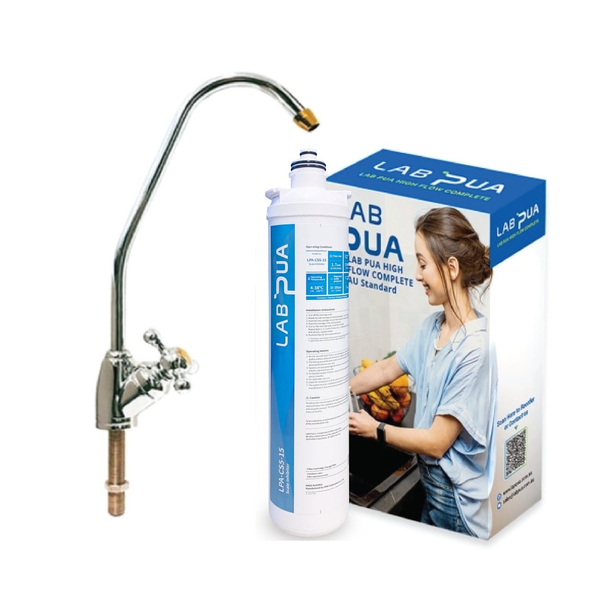 Lab Pua Water Filter Kit With Faucet LPA - CS1 - 15 15" - WATER FILTER DISTRIBUTORS