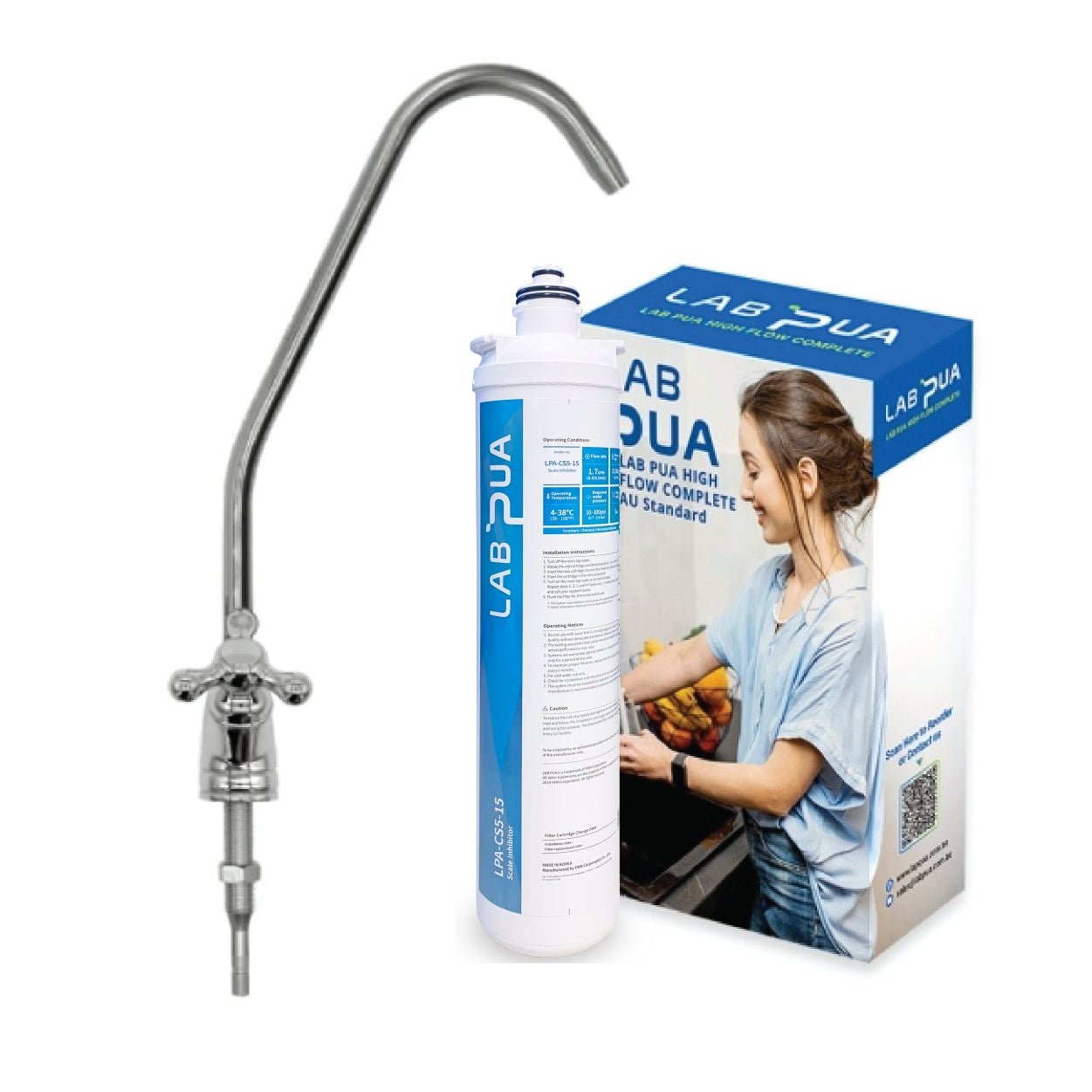 Lab Pua Water Filter Kit With Faucet LPA - CS1 - 15 15" - WATER FILTER DISTRIBUTORS
