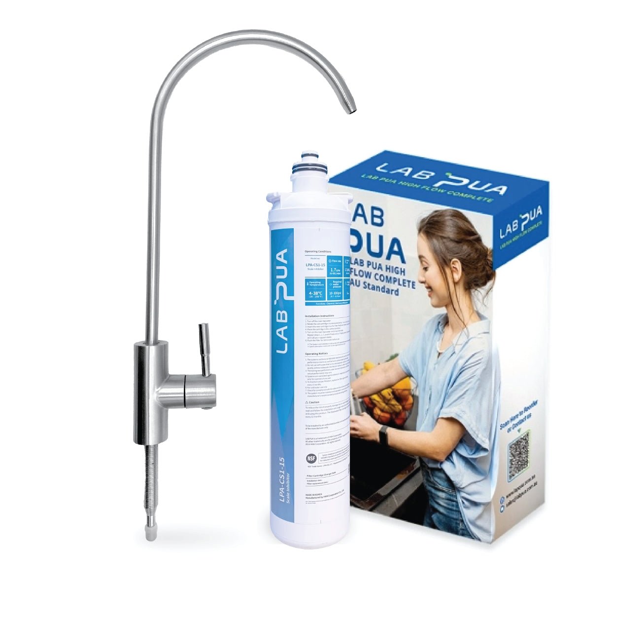 Lab Pua Water Filter Kit With Faucet LPA - CS1 - 15 15" - WATER FILTER DISTRIBUTORS