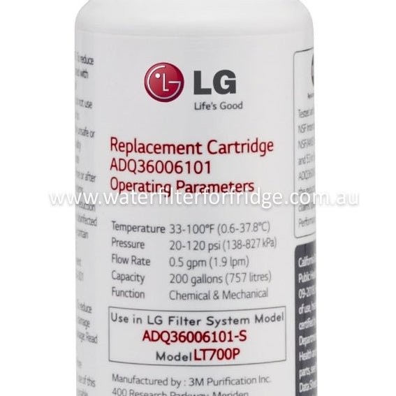 LG ADQ360061 ADQ36006121 LT700P Fridge Filter Original LG product - WATER FILTER DISTRIBUTORS