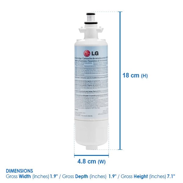LG ADQ360061 ADQ36006121 LT700P Fridge Filter Original LG product - WATER FILTER DISTRIBUTORS