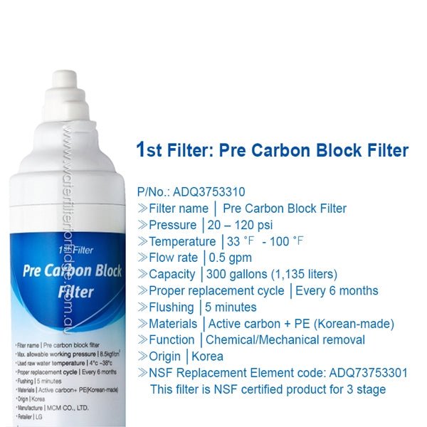 LG Fridge Filter ADQ73753313 LT900P - WATER FILTER DISTRIBUTORS