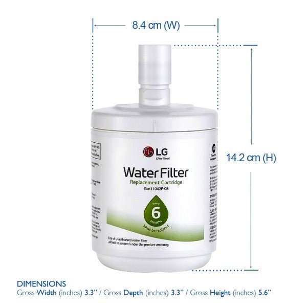 LG Genuine Fridge Filter 5231JA2002A/ LT500P/ADQ72910911/ADQ72910901/Gen11042F - 08 - WATER FILTER DISTRIBUTORS