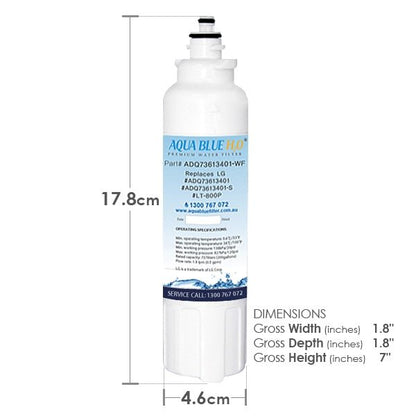 LG Replacement ADQ73613401, LT800P Fridge Filter by Aqua Blue H2O - WATER FILTER DISTRIBUTORS