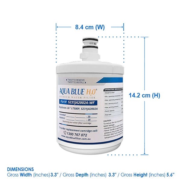 LG Water Filter Replacement Generic ADQ72910901 5231JA2002A - WATER FILTER DISTRIBUTORS