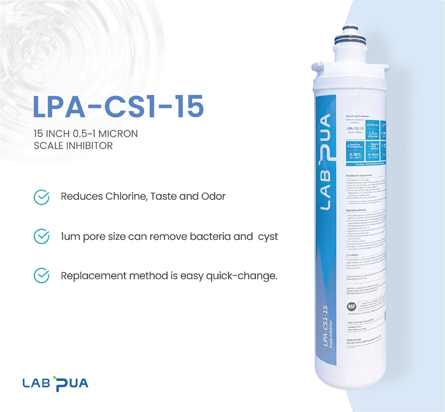 LPA CS1 15, 1mic carbon block with scale inhibitor + Aus kitchen pro Ice Maker 60KG - Stainless Steel Ice Machine - WATER FILTER DISTRIBUTORS