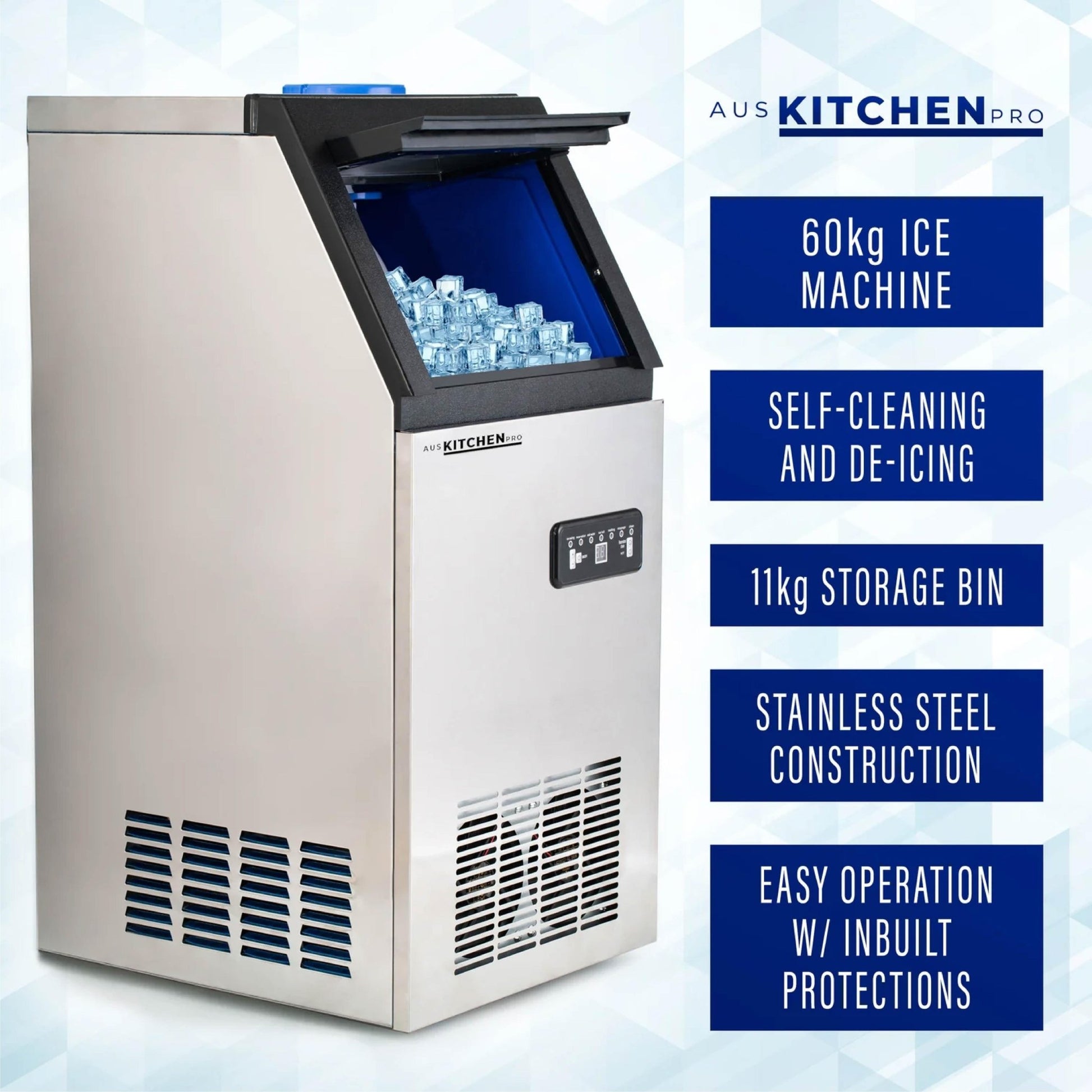 LPA CS1 15, 1mic carbon block with scale inhibitor + Aus kitchen pro Ice Maker 60KG - Stainless Steel Ice Machine - WATER FILTER DISTRIBUTORS