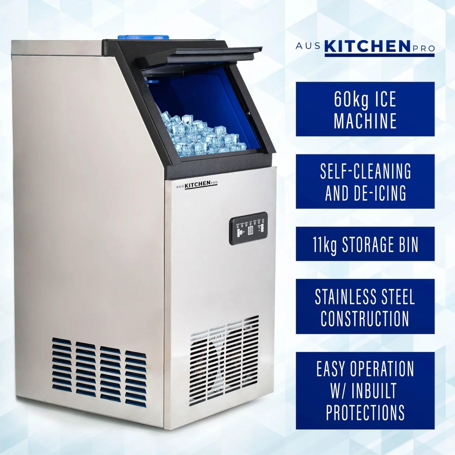LPA CS5 15, 5mic carbon block with scale inhibitor+Aus kitchen pro Ice Maker 60KG - Stainless Steel Ice Machine - WATER FILTER DISTRIBUTORS