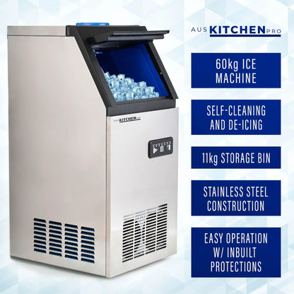 LPA CS5 15, 5mic carbon block with scale inhibitor+Aus kitchen pro Ice Maker 60KG - Stainless Steel Ice Machine - WATER FILTER DISTRIBUTORS