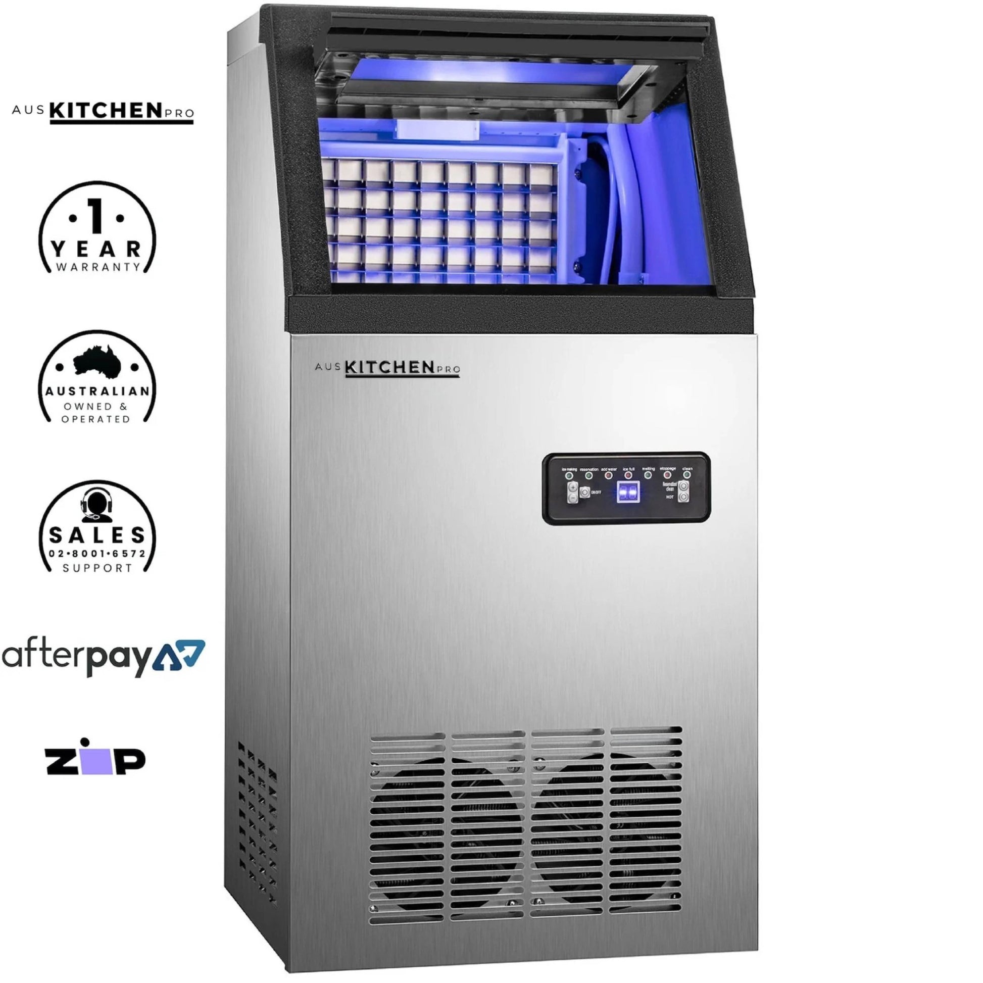 LPA CS5 15, 5mic carbon block with scale inhibitor+Aus kitchen pro Ice Maker 60KG - Stainless Steel Ice Machine - WATER FILTER DISTRIBUTORS