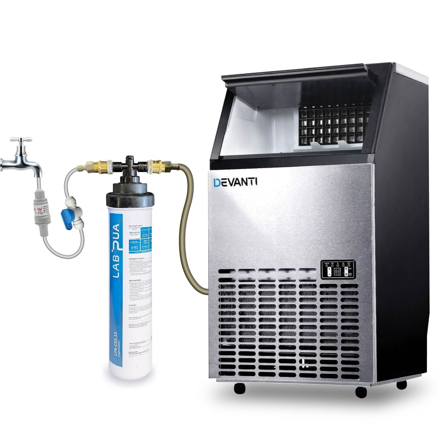 LPA CS5 15, 5mic carbon block with scale inhibitor+Devanti 45kg - 60kg Ice Maker - WATER FILTER DISTRIBUTORS