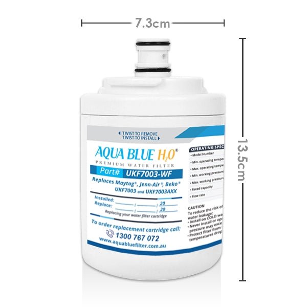 Maytag Jennair UKF7003 UKF7003AXX Fridge Water Filter by Aqua Blue H20 - WATER FILTER DISTRIBUTORS
