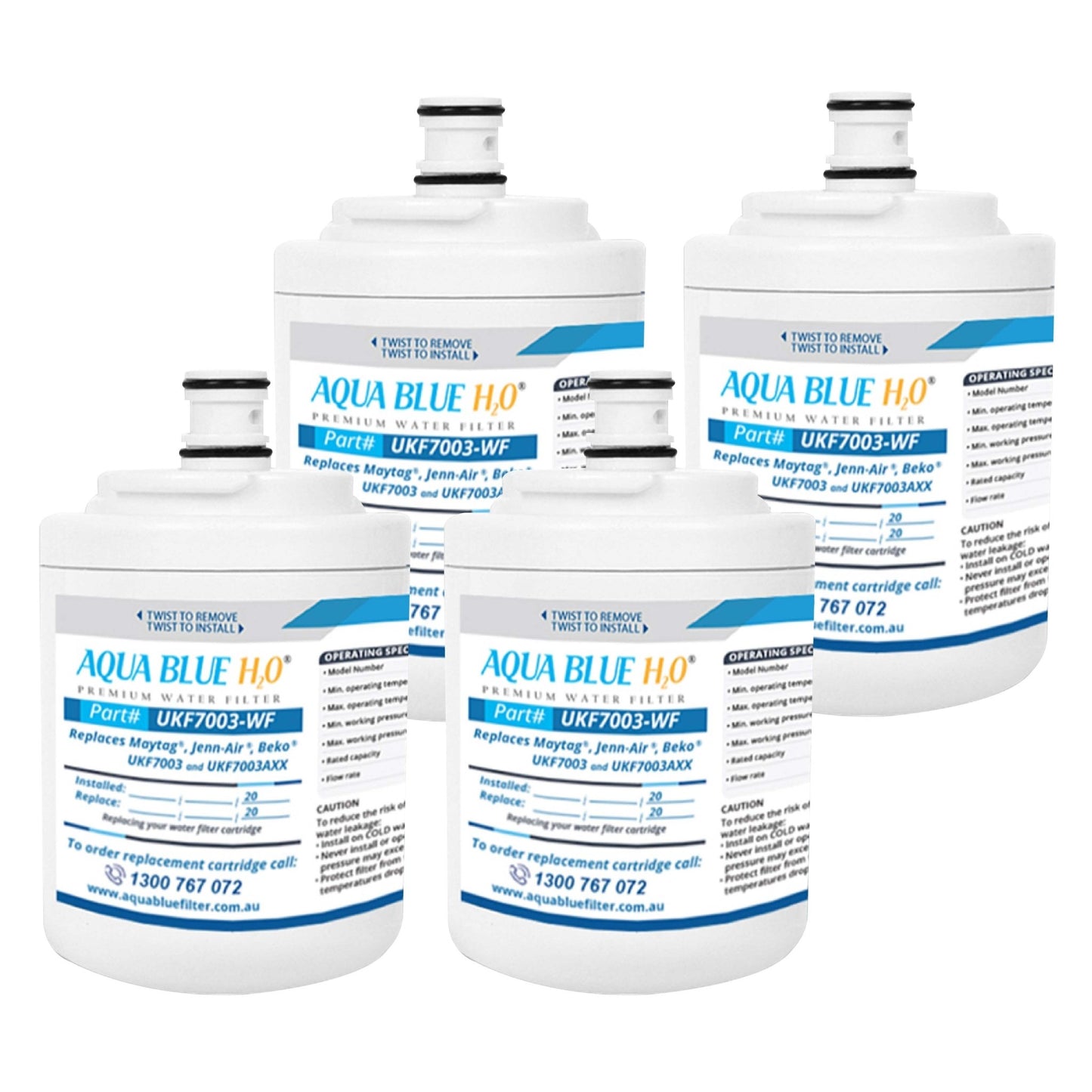 Maytag Jennair UKF7003 UKF7003AXX Fridge Water Filter by Aqua Blue H20 - WATER FILTER DISTRIBUTORS