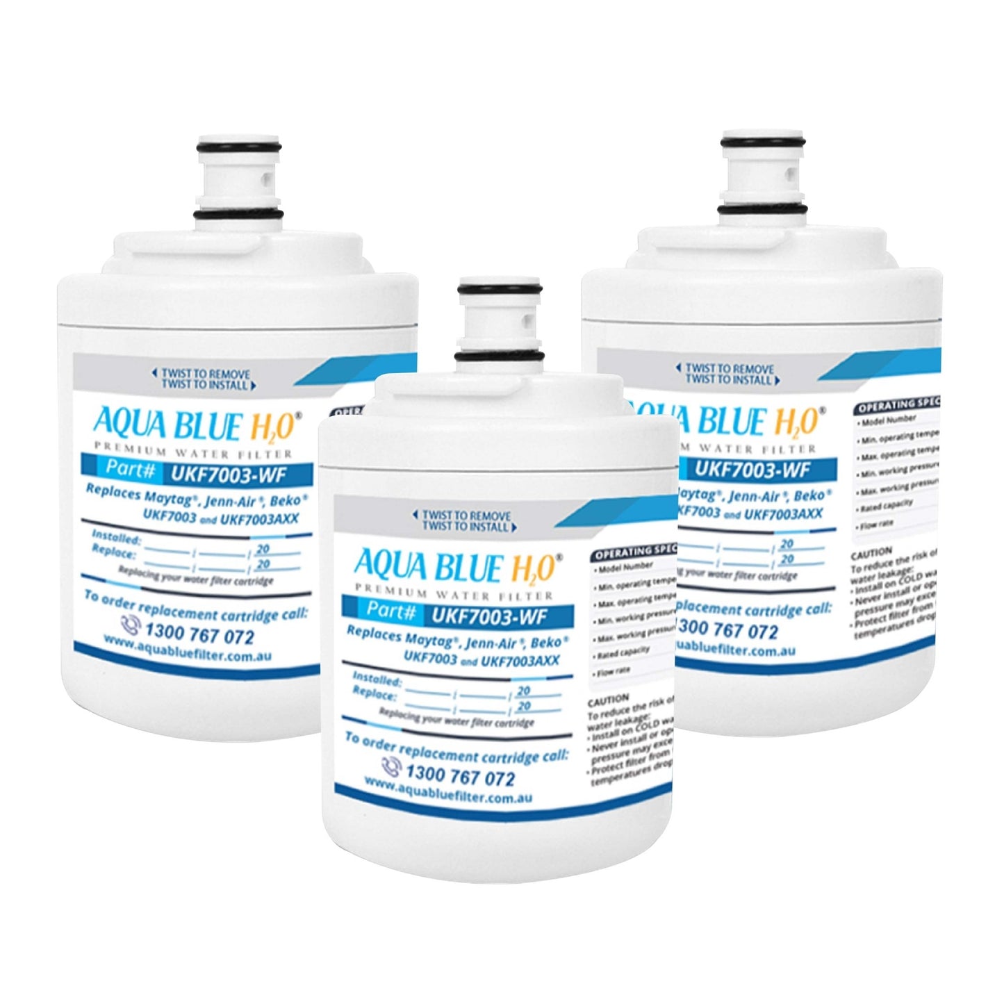 Maytag Jennair UKF7003 UKF7003AXX Fridge Water Filter by Aqua Blue H20 - WATER FILTER DISTRIBUTORS