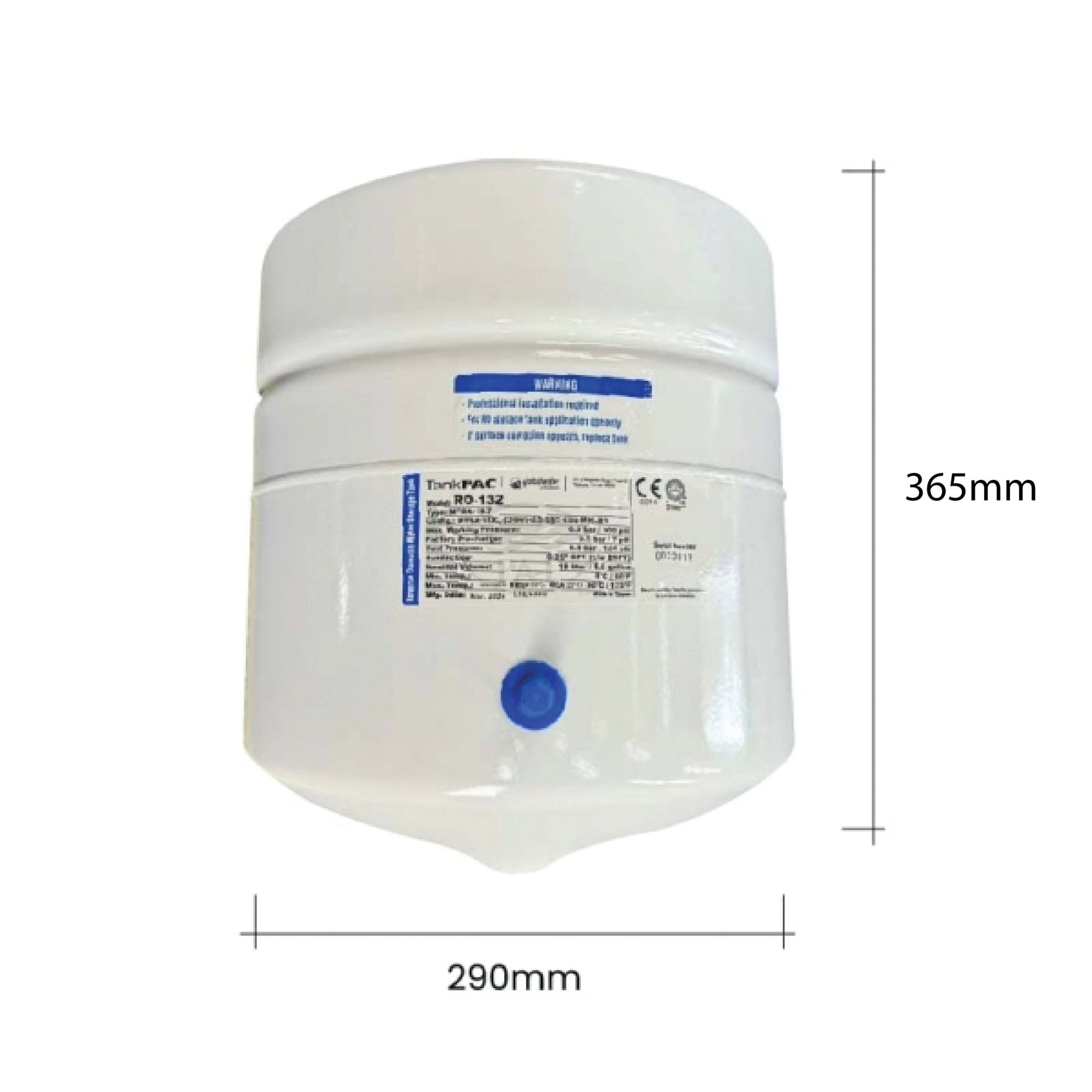 Mini Reverse Osmosis Water Storage Pressure Tank 18 Liters FDA APPROVED MATERIAL NSF58 - WATER FILTER DISTRIBUTORS