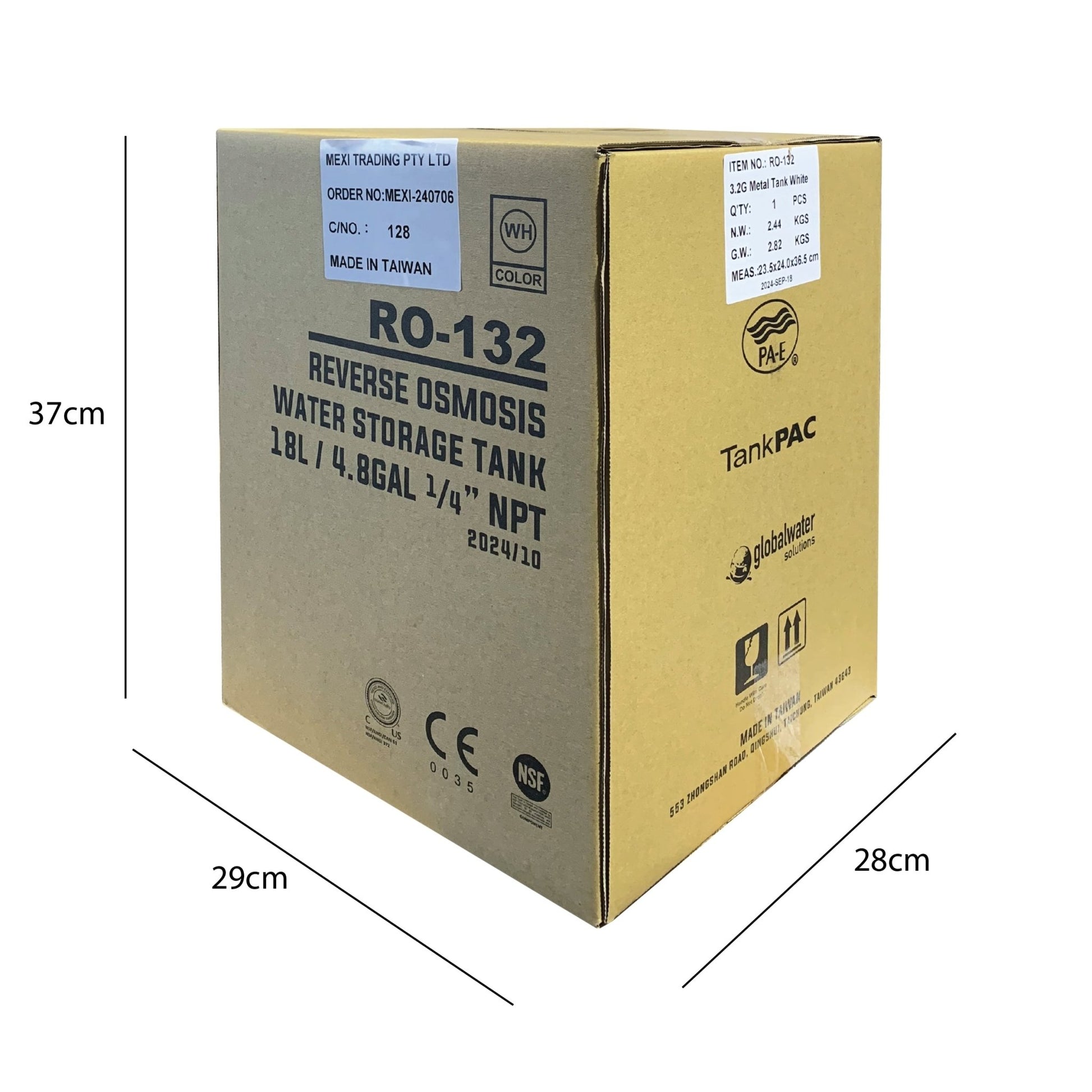 Mini Reverse Osmosis Water Storage Pressure Tank 18 Liters FDA APPROVED MATERIAL NSF58 - WATER FILTER DISTRIBUTORS